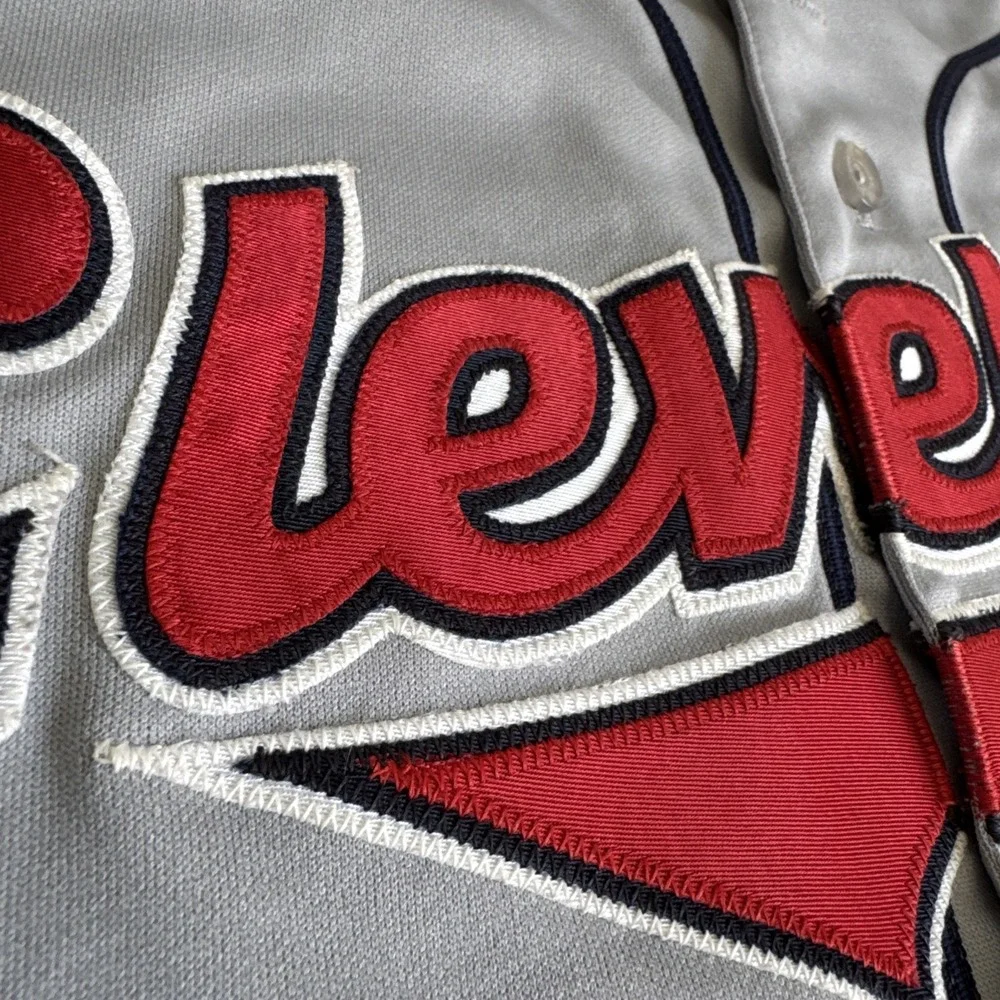 Majestic Cleveland Indians‎ Jersey vtg vintage grey jersey OG MLB baseball Small - Picture 10 of 10